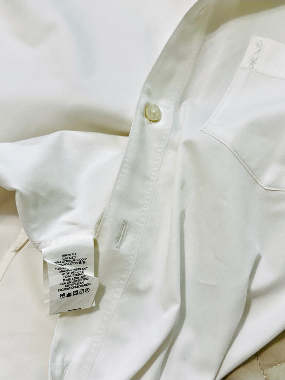 Armani Exchange A/X Men’s White Button Down Dress Shirt Regular Fit Size L - Picture 13 of 15